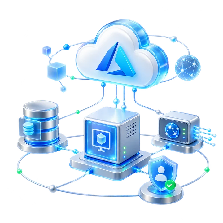 Azure cloud management for virtual machines, databases, networking and identity