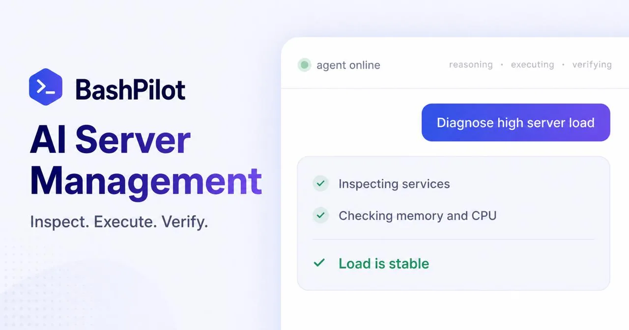 BashPilot AI server management inspecting and resolving server load