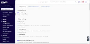 How to Configure Backup for WHM/cPanel server administration guide