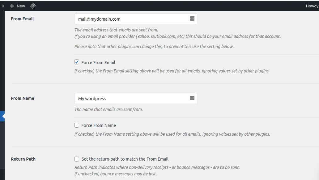 configure remote smtp on WordPress