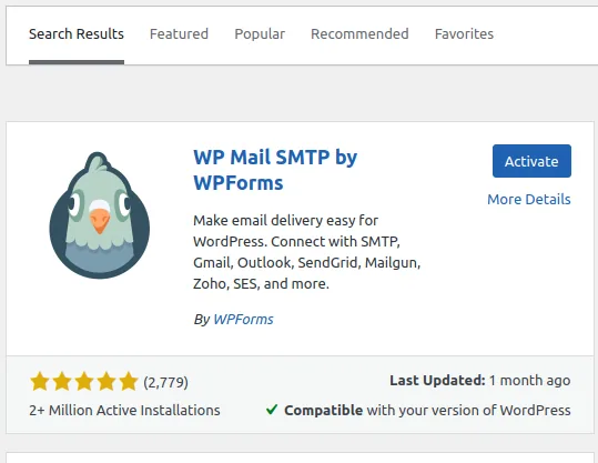 configure remote smtp on WordPress