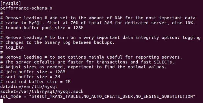 disable strict sql_mode on a linux server