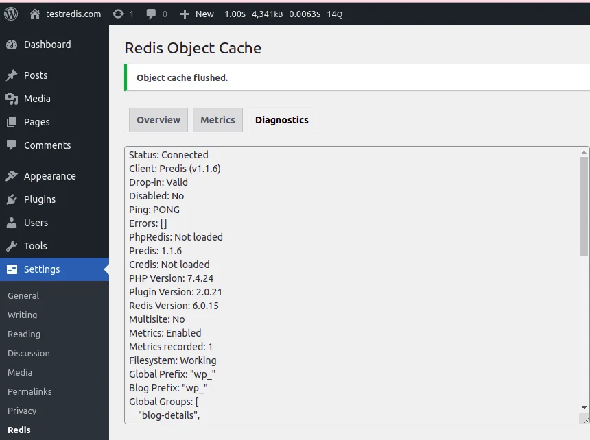 ENABLE REDIS ON DOCKER AND CONFIGURE ON WORDPRESS