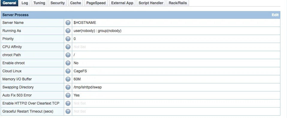 Litespeed cloudlinux php selector