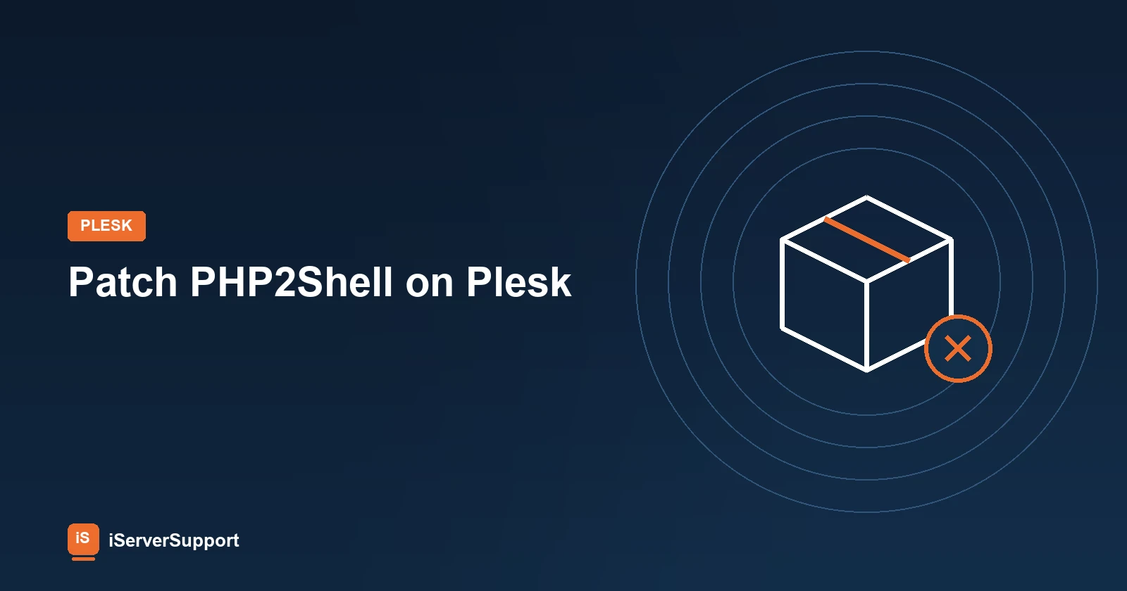 Package icon with an error badge representing a Plesk PHP update for the PHP2Shell flaws