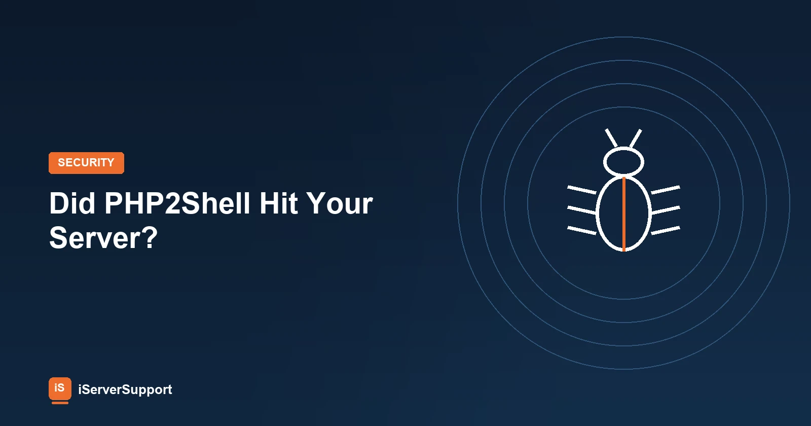 Bug icon representing a hunt for malware after the PHP2Shell vulnerability