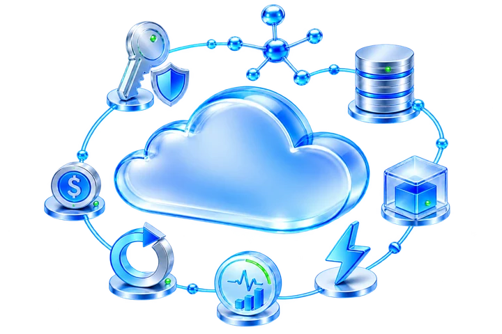 Cloud infrastructure management across identity, networking, databases, storage, observability, recovery and cost controls